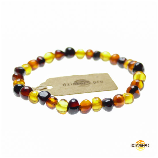 Daudzkrāsu baroka pērļu aproce: pulēta dzintara elastīgā rokassprādze boho un minimālisma stilā